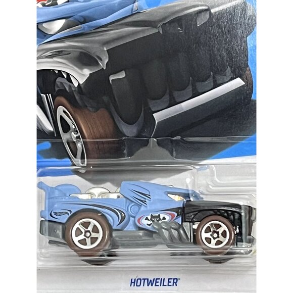 Hot Wheels Hotweiler HW Mega Bite 2024 Lets Race Black Blue Diecast NOC - Picture 3 of 7